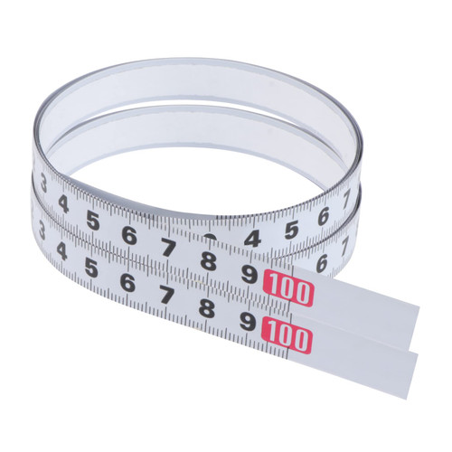 Veemoon 2pcs Miter Scale Adhesive Tape Measuring Tape Sewing Reverse Self Adhesive Ruler Self Adhesive Measuring Tape Miter Track Tape Measure for Body Sticky Metric System Stainless Steel