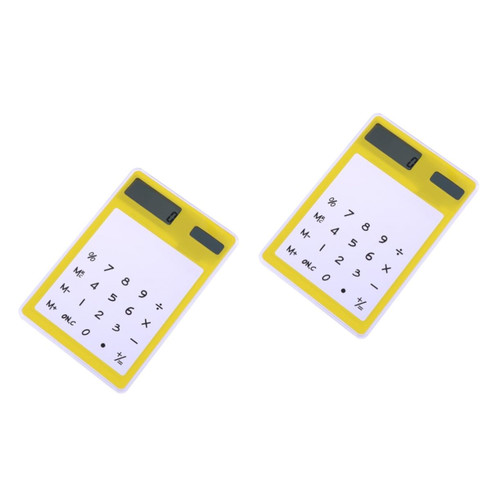 TEHAUX 2pcs Transparent Calculator Simple Calculator Portable Standard Calculator Calculators Touch Screen Calculator Mini Calculator Computadora Student Computer Small