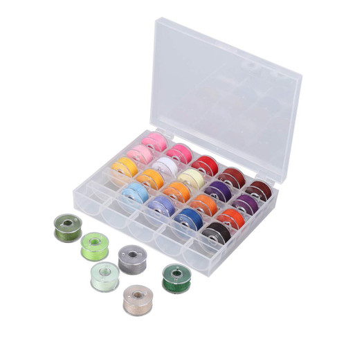 ABOOFAN 25 Pcs 1 Box Sewing Machine Bobbins Hand Sewing Thread Stitching Thread Sewing Machine Kit Colors Thread Spools Sewing Kit Sewing Machine Spool Boxed Sewing Machine Thread
