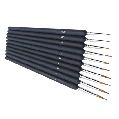 Anneome 10pcs Oil Paintbrush Pointed Round Paint Brushes Artist Paint Brushes Fine Detail Micro Painting Brush Miniature Kits Acrylic Painting Brushes Detail Brush Wooden Stroke Student Anneome 10pcs Oil Paintbrush Pointed Round Paint Brushes Artist Paint Brushes Fine Detail Micro Painting Brush Miniature Kits Acrylic Painting Brushes Detail Brush Wooden Stroke Student