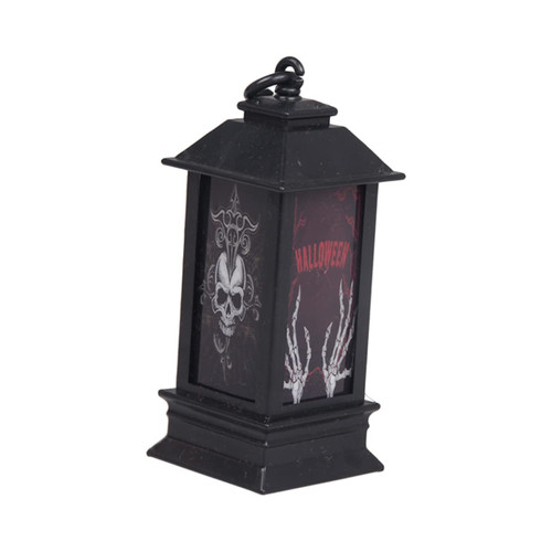 DOITOOL Halloween Lantern Flickering Led Night Light Skull Table Lamp Halloween Skull Lantern Skull Candle Lantern Led Lantern Halloween Candle Led Lamp Outdoor Gift Plastic