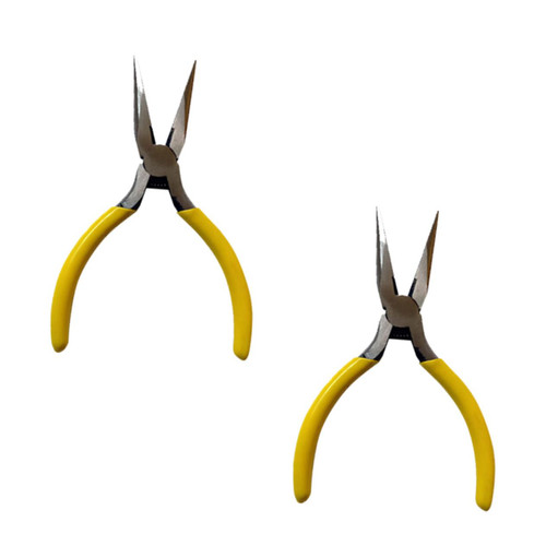 VILLCASE Comfortable Pliers Mini Pliers for Jewelry Mini Needle Nose Pliers Jewelry Pliers Needle Nose Diagonal Pliers Manual Yellow Pliers