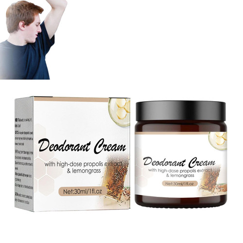 Propolis Lemongrass Deodorant Cream, Underarm Deodorant Cream, Underarm Odor Removal Cream, Underarm Care Odor Cream, All Natural Deodorant Cream, Refreshing and Whitening, Eliminates Odor (1pcs)