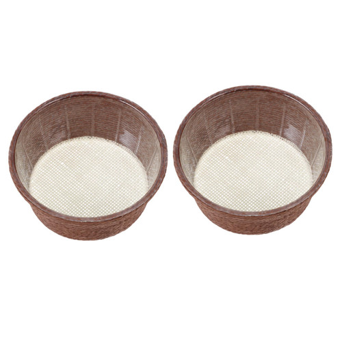 JEWEDECO 2pcs Flower Basket Rattan Planter Basket Rattan Plant Pot Indoor Planters Small Woven Plant Pot Weaved Plant Basket Rattan Plant Basket Flower Pot Cover Apron Round Paper Rope