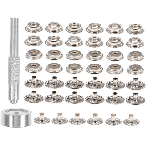 DOITOOL 1 Set Button Installation Tool Snaps snap Buttons snap Fastener Leather Buttons Studs for Sewing kit with Buttons Fasteners Leather Tools Button Repair kit Metal Iron Boat Cover