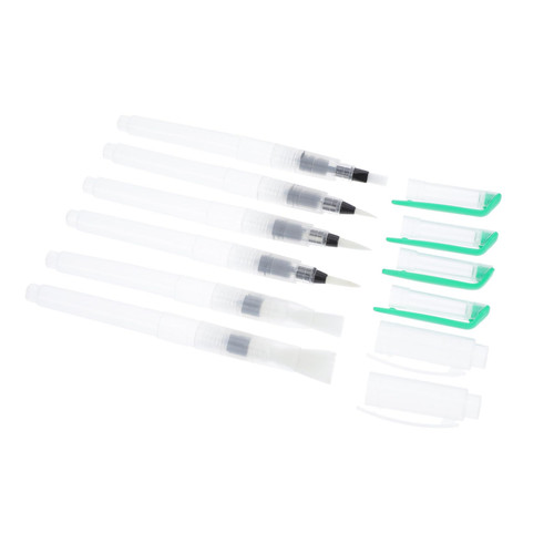 Tofficu 6pcs Fountain Pen Watercolor Markers for Kids Water Filled Brush Pen Water Brush Pens Water Coloring Pen Color Pencils for Kids Watercolor Brush Pen Crayons Plastic Student Soluble