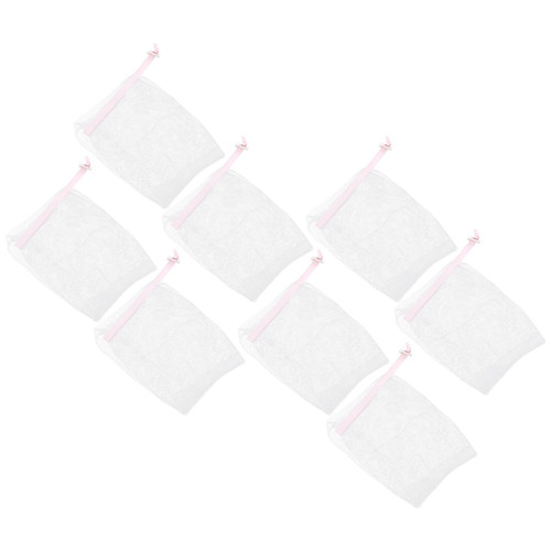 minkissy 8pcs Soap Mesh Bag Bubble Mesh Pouch Foam Mesh Bag for Shower Bath Soaps Soap Saver Pouch Foaming Net Soap Exfoliating Bag Net Bags Soap Saver Bag Drawstring Bag Face Fabric
