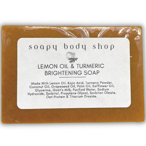 Brightening Lemon Turmeric & Kojic Acid Soap, Hyperpigmentation Soap, Dark Spot Remover For Face, Kojic Acid Soap For Hyperpigmentation, Even Complexion Soap, Fade Scars, Acne Scar, Turmeric Soap Bar