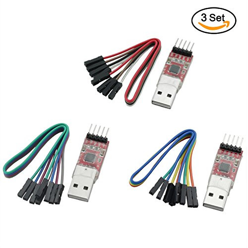 ZYAMY 3PCS A61 CP2102 Module USB to TTL USB 2.0 Serial Module UART STC Downloader with 5 Pin Dupont Cable