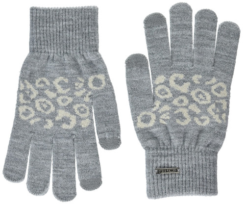Steve Madden Womens Steve Madden Leopard Print Magic Glove, Gray, One Size US