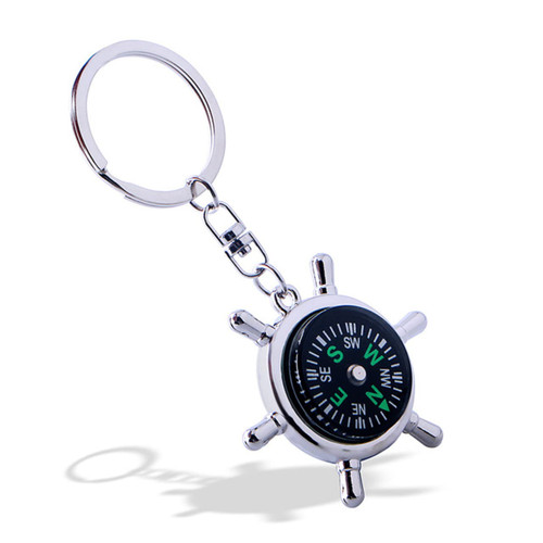 VANZACK 4pcs Car Key Ring Mini Keychain Car Key Fob Outdoor Rudder 2020 Graduation Gift Keychain Hiking Key Ring Creative Key Chains Metal Key Chain Pendant Key Rings Compass Bag Pendant
