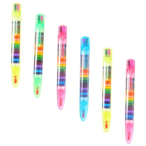 Abaodam 6Pcs 20 color crayons grease crayon paint crayons china marker pencil Stacking Point Crayon Stacker pencils for kids Colorful Pastel Office Supplies pupils Multifunction wax