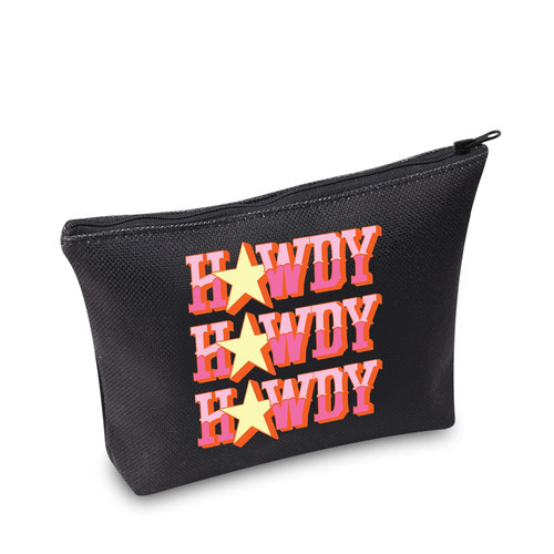 TOBGBE Howdy Gift Women's Retro Gift Western Fashion Cosmetic Bag Howdy Graphic Gift Western Bag for Women (Howdy bag)