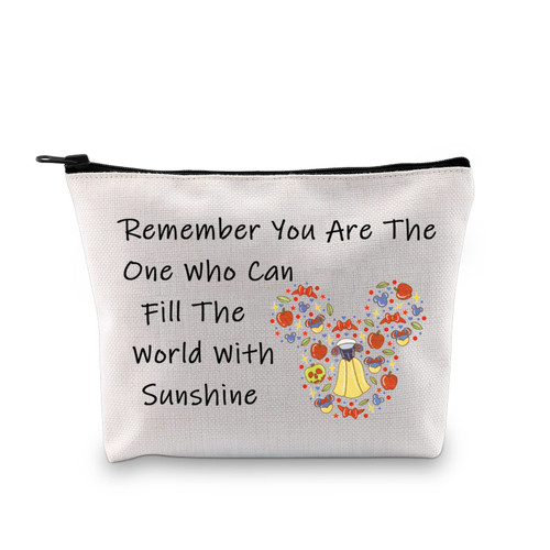 JXGZSO Cartoon Princess Makeup Bag Remember You Are The One Who Can Fill The World With Sunshine Toiletry Bag Fairytales Fan Gift JXGZSO Cartoon Princess Makeup Bag Remember You Are The One Who Can Fill The World With Sunshine Toiletry Bag Fairytales Fan Gift