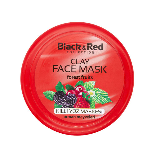 BlackRedCollection Clay Face Mask, Skin Treatment and Cleansing Forest Fruits 14.1 oz. 0.88 lb Natural Clay Facial Mask with Deep Pore Cleansing and Skin Treatment