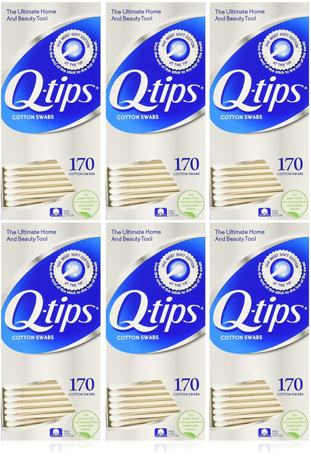 Q-Tips Cotton Swabs, 170 Count, 6-Pack