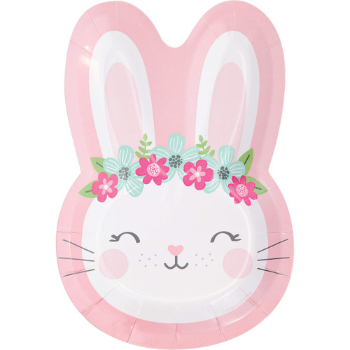 Creative Converting Bunny Party Shaped Paper Plates, 24 ct