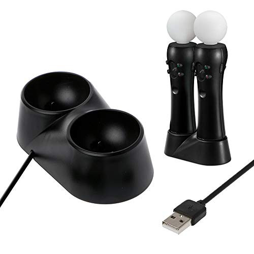 Dual USB Charging Dock Station Stand Compatible with PS4 PlayStation 4 VR,Wireless Gamepad Charge Station for PS VR Move Charging