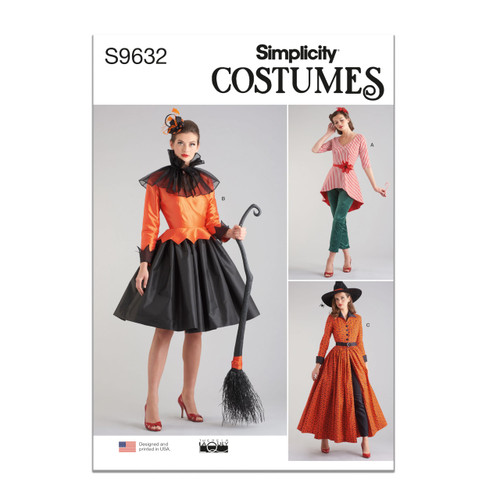 Simplicity Misses' Costumes Sewing Pattern Kit Theresa Laquey, Code S9632, Sizes 6-8-10-12-14, Multicolor