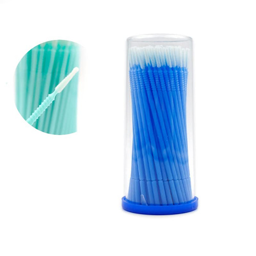 200Pcs Cotton Makeup Remover Swabs, Microblading Cotton Swab, Disposable Cotton Swabs Sticks for Eye, Lip, Eyebrow, Eyelash Makeup Correctors Removing Swabs (Blue)