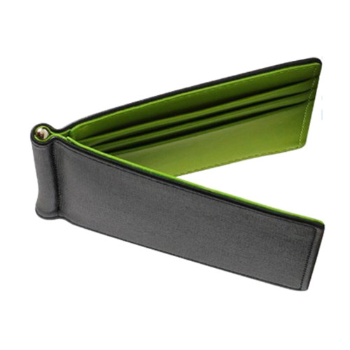 Faux Leather Mens Slim Magic Money Clip Wallet Credit Card ID Holder Bifold Wallet (Green)