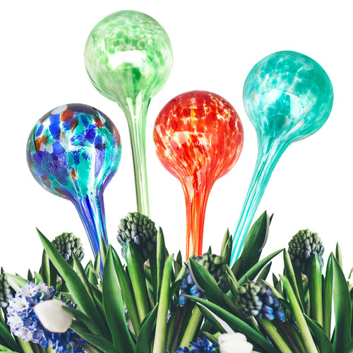 Plant Self Watering Globes Colorful - Set of 4, Automatic Plant Watering Devices, Self Watering Planter Insert, Watering Globes for Indoor Plants, Watering Bulbs for Indoor & Outdoor Plants Plant Self Watering Globes Colorful - Set of 4, Automatic Plant Watering Devices, Self Watering Planter Insert, Watering Globes for Indoor Plants, Watering Bulbs for Indoor & Outdoor Plants