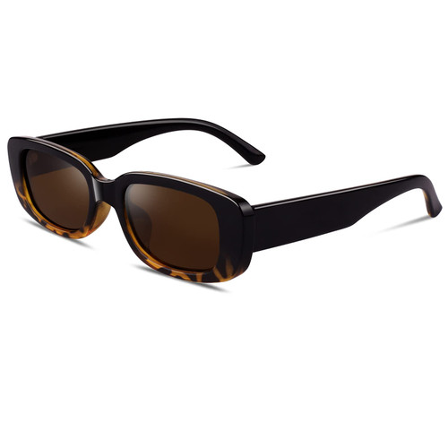 GQUEEN Rectangle Sunglasses for Women Polarized Square Retro Vintage 90s Trendy Fashion UV400 Black Tortoise Brown GQUEEN Rectangle Sunglasses for Women Polarized Square Retro Vintage 90s Trendy Fashion UV400 Black Tortoise Brown