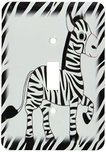 3dRose lsp_39609_1 Black and White Zebra Background Single Toggle Switch