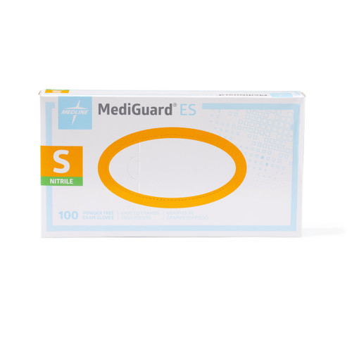Medline MediGuard ES Exam Gloves, Powder-Free Nitrile, Large, Box of 100, Blue
