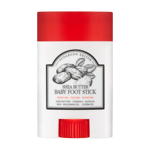 SUNGBOON EDITOR Shea Butter Baby Foot Stick for Dry & Cracked Feet, containing 16% Shea Butter - moisturizes and repairs extremely dry, cracked feet (20g)