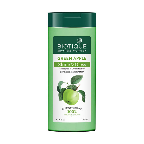 Biotique Bio Green Apple Fresh Daily Purifying Shampoo and Conditioner for Oily Scalp and Hair, 180ml Biotique Bio Green Apple Fresh Daily Purifying Shampoo and Conditioner for Oily Scalp and Hair, 180ml