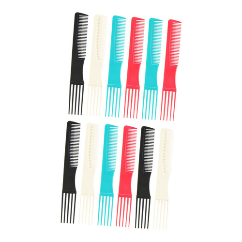 FRCOLOR 12pcs Five-fork Hairdressing Comb Updo Comb Picking Comb Wide Tooth Comb Men Men's Hair Brush Wide Hair Pick Comb Teasing Brushes Hair Styling Combs Detangle Combs Braid Hair Comb