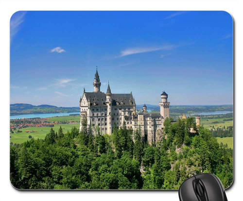 Mouse Pad - Castle Forest Woods River Hills Sky Nature