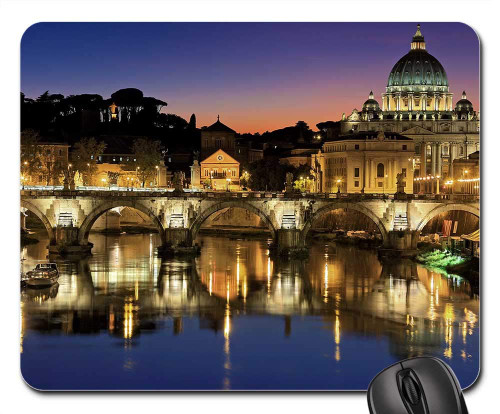 Mouse Pad - Rome Vatican City Italy Tiber St Peter Basilica Mouse Pad - Rome Vatican City Italy Tiber St Peter Basilica