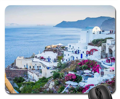 Mouse Pad - Oia Santorini Greece Sunset Island Sea Tourism 1