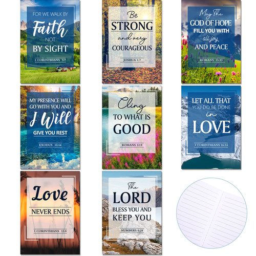 Christian Bible Verse Notebooks Small Journal Notebook Inspirational Quote Pocket Notepad Religious Faith Prayer Writing Notebook for Women Men Class Study Christian Church Sermon