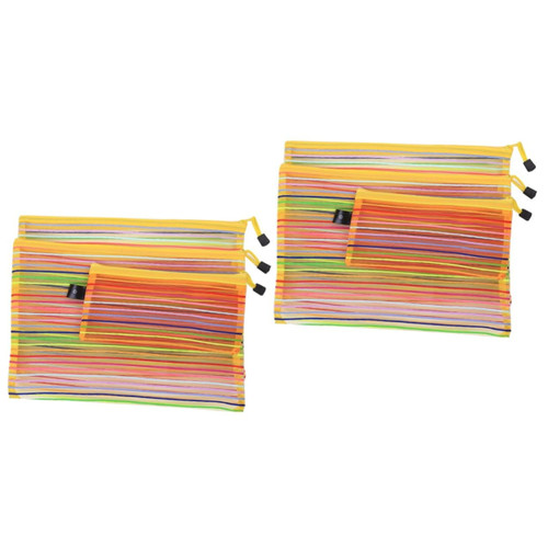 Angoily 6 Pcs File Folder Organizer Zipper File Holder File Organizer Document Organizer File Bag Portable Student Test Bag