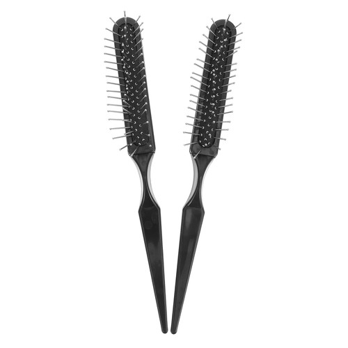 KALLORY Wire Hair Brush 2pcs Detangling Steel Bristle Hair Brush Tail Scalp Teasing Massage Comb Backcombing Airbag Wig Rat Scalp Comb