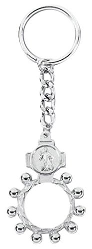 WJ Hirten 1431-02 Divine Mercy Rosary Ring Key Chain