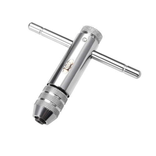 Neopaftu Ratchet Tap Wrench T-Handle,Adjustable T Handle Holder Reamer Hand Tapping Tool for Metric M3-M8,M5-M12 Thread Taps (M3-M8 short)