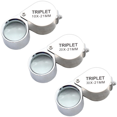 Hitefu 3PCS Jewelers Eye Loupe Set, Folding Magnifying Glass 10x 20x 30x Pocket Jewelry Loupe Magnifier, Metal Jewelers Loupe for Coins Gems Diamond Stamps Hitefu 3PCS Jewelers Eye Loupe Set, Folding Magnifying Glass 10x 20x 30x Pocket Jewelry Loupe Magnifier, Metal Jewelers Loupe for Coins Gems Diamond Stamps