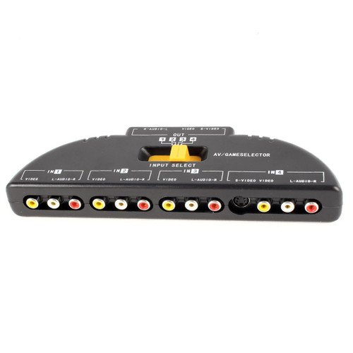 Mosuch 4-Way Audio Video AV RCA Switch Game Selector Box Splitter Black