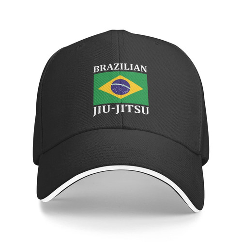 Brazilian Jiu Jitsu Unisex Baseball Cap Fits Men Women Adjustable Dad Hat Sandwich Bill Cap Black