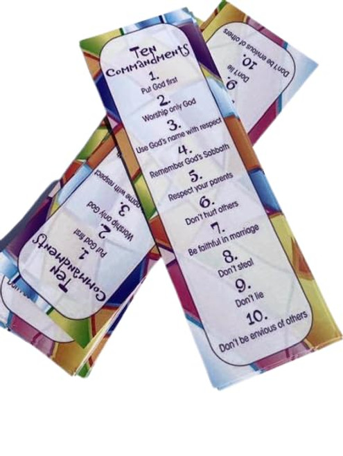 (25 Count) The Ten Commandments Bookmarks for Kids - Religious Bookmarks - Christian Gifts - Inspirational Church Supplies (25 Count) The Ten Commandments Bookmarks for Kids - Religious Bookmarks - Christian Gifts - Inspirational Church Supplies