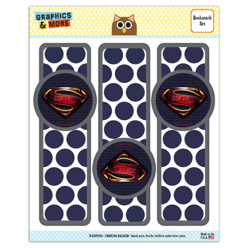 Justice League Movie Superman Logo Set of 3 Glossy Laminated Bookmarks