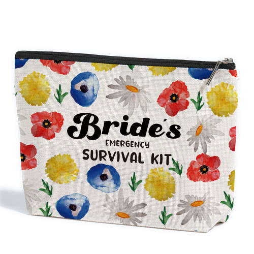 Funny Bride Gifts Makeup Bag Engagement Gift Bridal Shower Gift Bride to Be Gifts Bachelorette Party Favors Gifts for Bride Newly Engaged Women Friends Her Birthday Bride's Emergency Survival Kit