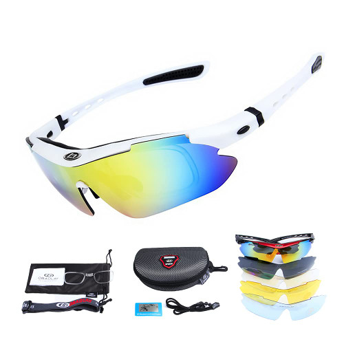 ACESPORT Cycling Glasses Sports Polarized Sunglasses three interchangeable lenses for Men Women for Cycling Running Fishing Baseball Driving Golf?WHITE?, Large ACESPORT Cycling Glasses Sports Polarized Sunglasses three interchangeable lenses for Men Women for Cycling Running Fishing Baseball Driving Golf?WHITE?, Large
