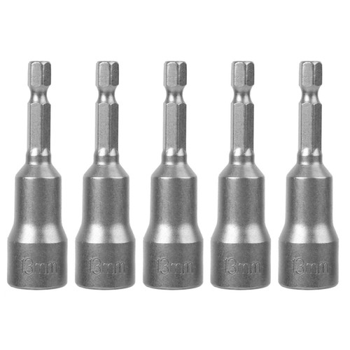 5PCS Magnetic Hex Socket, Power Magnetic Nut Driver Drill Bit Set Electric Screwdriver Magnetic Drill Bit Adapter 13mm