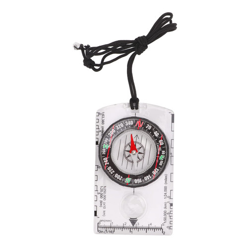Outdoor Orienteering Compass - Multifunctional Compass with Map Scale Ruler and Lanyard, Ideal for Hiking, Backpacking, and Navigation