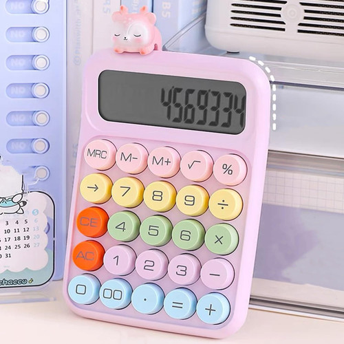 Smalibal Mechanical Switch Calculator, Standard Calculator 12 Digits, Desktop Large LCD Display and Buttons, Basic Standard Calculators, Cute Calculator, Calculators Desktop Calculator Pink